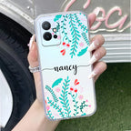 Blue Floral Customize Anti Yellow Case For Vivo T1 5G