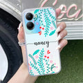 Blue Floral Customize Transparent Silicon Case For Vivo T2x 5G