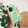 Blue Floral Customize Transparent Silicon Case For Vivo T3X 5G