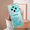 Blue Floral Customize Transparent Silicon Case For Vivo T4 5G