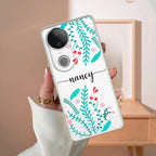 Blue Floral Customize Transparent Silicon Case For Vivo Y28s/ Y28e