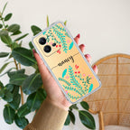 Blue Floral Customize Anti Yellow Case For Vivo V25