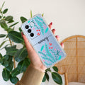 Blue Floral Customize Anti Yellow Case For Vivo V27 Pro 5G