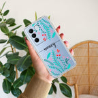 Blue Floral Customize Anti Yellow Case For Vivo V27 Pro 5G