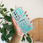 Blue Floral Customize Transparent Silicon Case For Vivo V40 5G