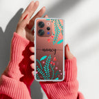 Blue Floral Customize Transparent Silicon Case For Vivo T4R 5G