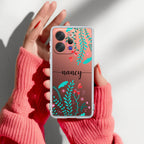 Blue Floral Customize Anti Yellow Case For Vivo V70 Elite 5G