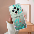 Blue Floral Customize Transparent Silicon Case For Vivo X200 5G
