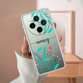 Blue Floral Customize Transparent Silicon Case For Vivo X200T 5G
