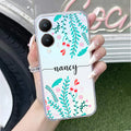 Blue Floral Customize Transparent Silicon Case For Vivo Y28 5G