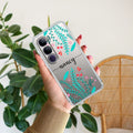 Blue Floral Customize Transparent Silicon Case For Vivo Y300 5G