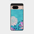 Blue Flower Glass Phone Cover for Google Pixel 8 5G