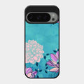 Blue Flower Glass Phone Cover for Google Pixel 9 Pro 5G