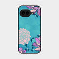 Blue Flower Glass Phone Cover for Google Pixel 9A 5G