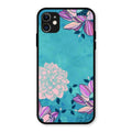 Blue Flower Glass Phone Cover for iPhone 11