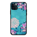Blue Flower Glass Phone Cover for iPhone 12 Pro Max