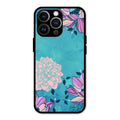Blue Flower Glass Phone Cover for iPhone 13 Pro