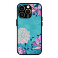 Blue Flower Glass Phone Cover for iPhone 14 Pro