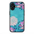 Blue Flower Glass Phone Cover for iPhone 17