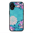 Blue Flower Glass Phone Cover for iPhone 17