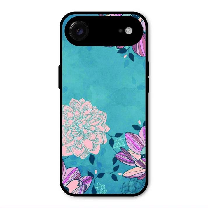 Blue Flower Glass Phone Cover for iPhone Air