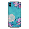 Blue Flower Glass Phone Cover for iPhone XR