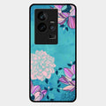 Blue Flower Glass Phone Cover for Iqoo 11 5G