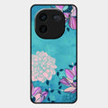 Blue Flower Glass Phone Cover for Iqoo 12 5G