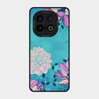 Blue Flower Glass Phone Cover for Iqoo 13 5G