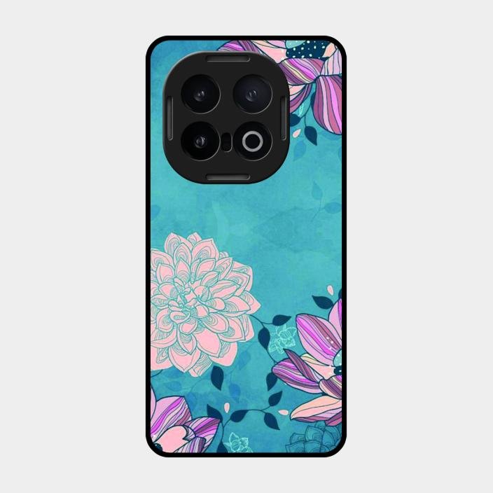 Blue Flower Glass Phone Cover for Iqoo 13 5G