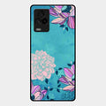 Blue Flower Glass Phone Cover for Iqoo 7 Legend 5G
