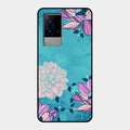 Blue Flower Glass Phone Cover for Iqoo 9 5G