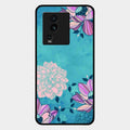 Blue Flower Glass Phone Cover for Iqoo Neo 7 5G