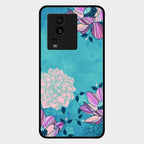 Blue Flower Glass Phone Cover for Iqoo Neo 7 Pro 5G