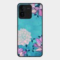 Blue Flower Glass Phone Cover for Iqoo Z9 5G