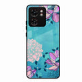 Blue Flower Glass Phone Cover for Motorola Edge 40