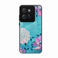 Blue Flower Glass Phone Cover for Motorola Edge 50 Neo