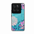 Blue Flower Glass Phone Cover for Motorola Edge 60 Pro 5G