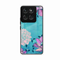 Blue Flower Glass Phone Cover for Motorola Edge 60 Stylus 5G