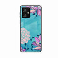 Blue Flower Glass Phone Cover for Motorola G54 5G