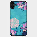 Blue Flower Glass Phone Cover for Nothing Cmf Phone 1