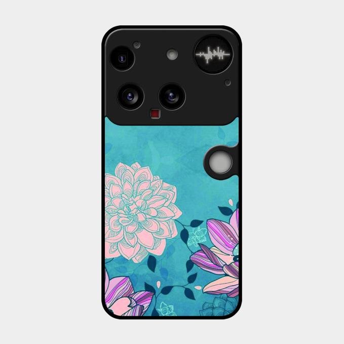 Blue Flower Glass Phone Cover for Nothing Phone 3 5G