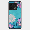 Blue Flower Glass Phone Cover for Oneplus 10 Pro 5G