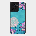 Blue Flower Glass Phone Cover for Oneplus 10R 5G