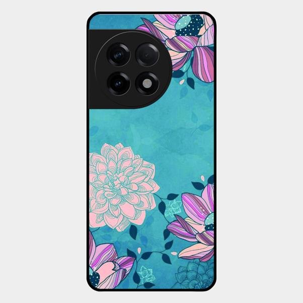 Blue Flower Glass Phone Cover for Oneplus 11R 5G