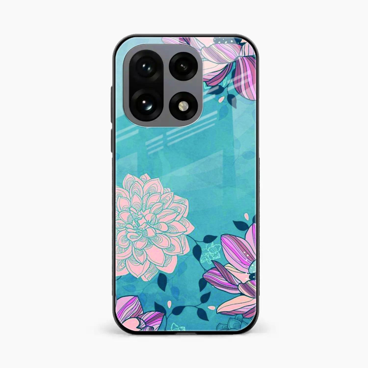 Blue Flower Glass Phone Cover for OnePlus 15 5G