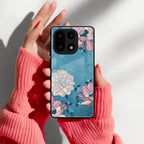 Blue Flower Glass Phone Cover for OnePlus 15 5G