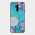 Blue Flower Glass Phone Cover for Oneplus 7T Pro