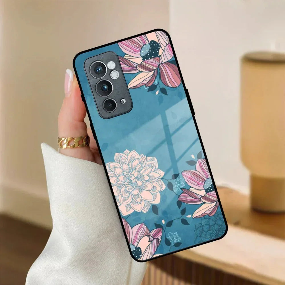 Blue Flower Glass Phone Cover for OnePlus - ShopOnCliQ