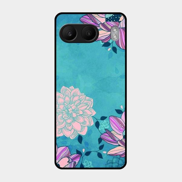 Blue Flower Glass Phone Cover for Oneplus Nord 4 5G